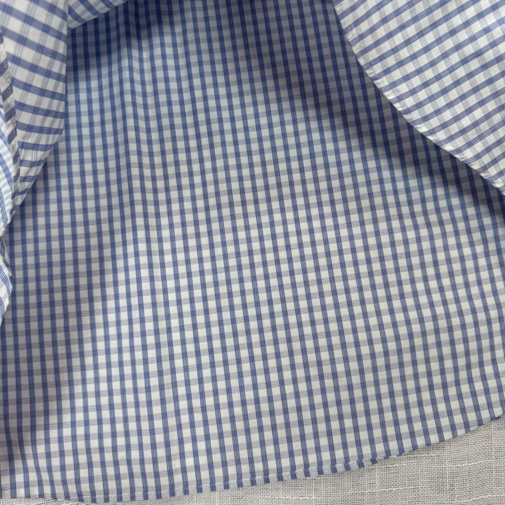 Canali Dress Shirt 43/17 Blue Gingham French Cuff Italian Quiet Luxury Preppy - Picture 10 of 16